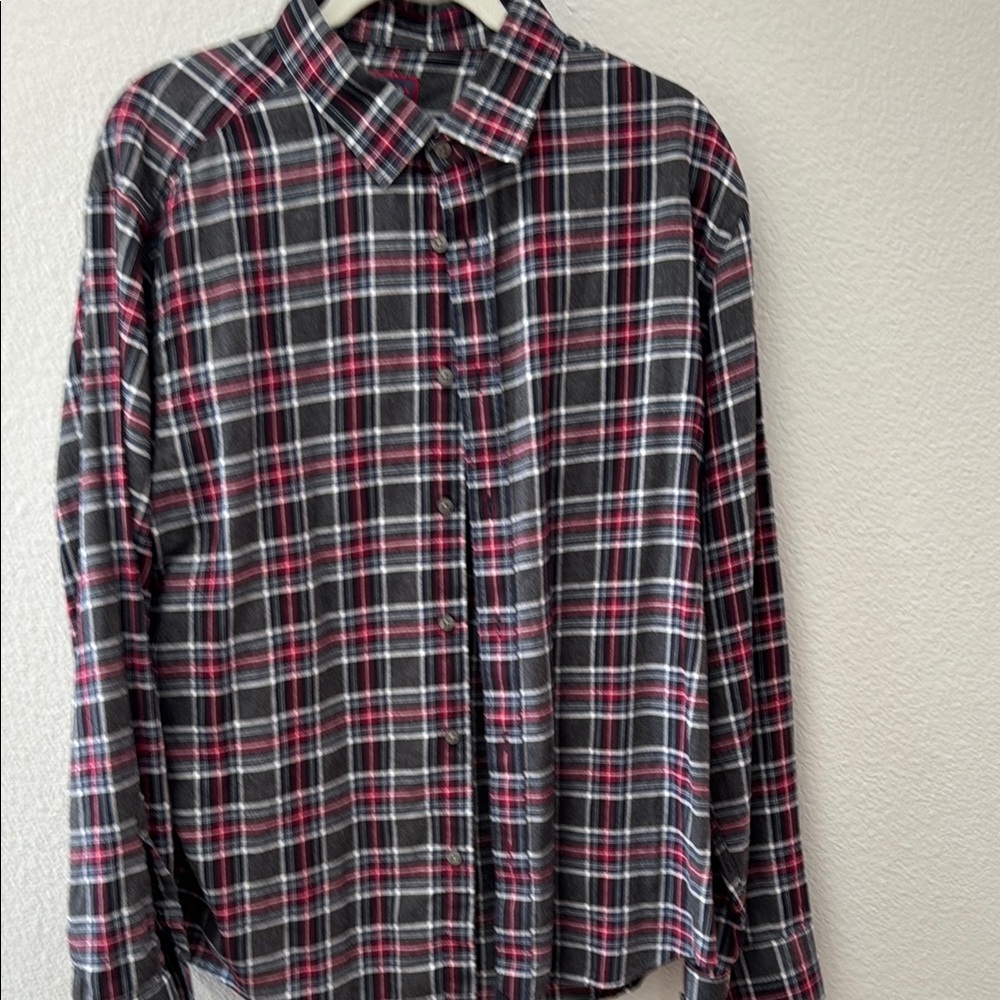 Plaid Men's Shirt - Black and Red